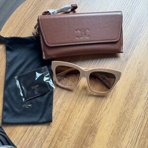Celine Tan Sunglasses with Brown Case